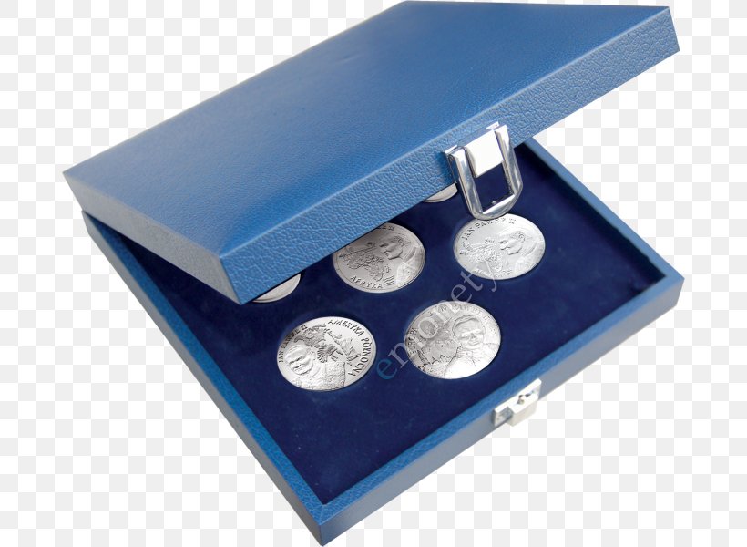 Medal John Paul II Pilgrim Of The World Coin Silver Gift, PNG, 685x600px, Medal, Box, Cobalt Blue, Coin, Gift Download Free