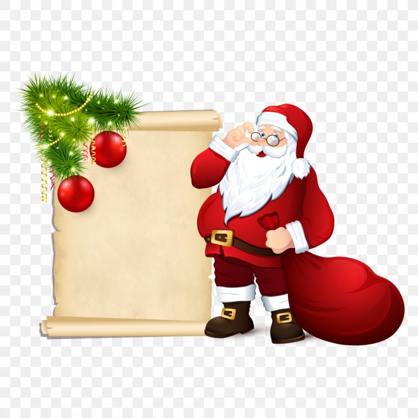 Santa Claus Rudolph Ho Ho Ho Illustration, PNG, 1000x1000px, Santa Claus, Christmas, Christmas Decoration, Christmas Ornament, Christmas Tree Download Free