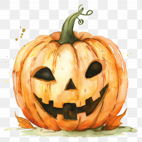 Spooky Pumpkin - Carved Halloween Pumpkin With A Spooky Face PNG