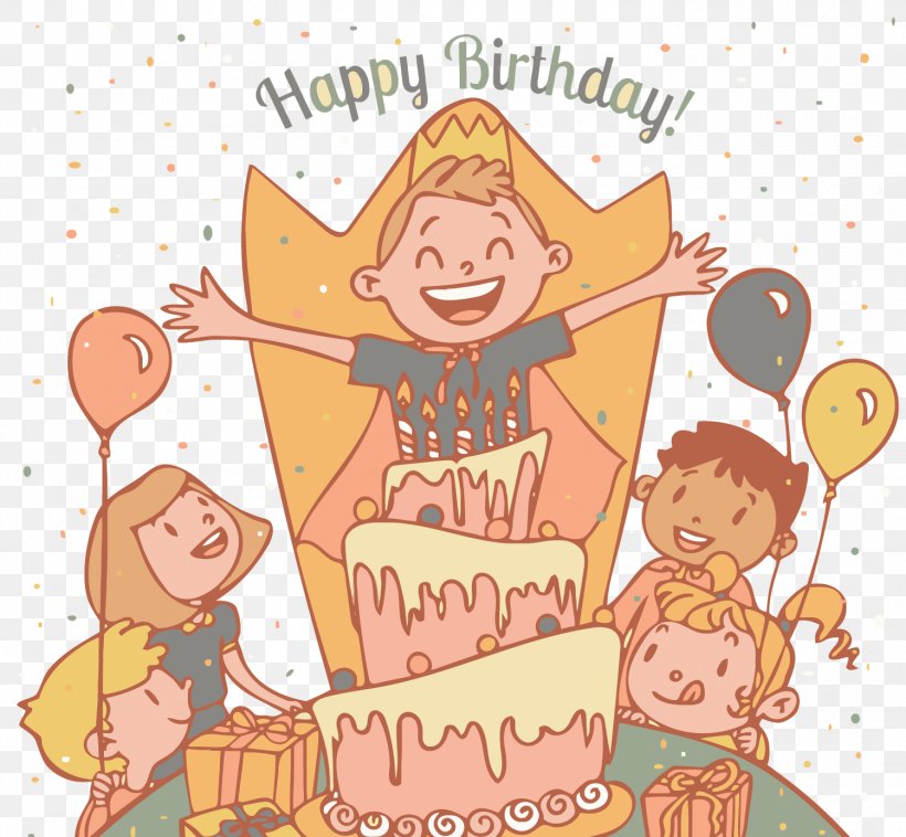 Birthday Cake Party Happy Birthday To You, PNG, 1500x1387px, Watercolor, Cartoon, Flower, Frame, Heart Download Free