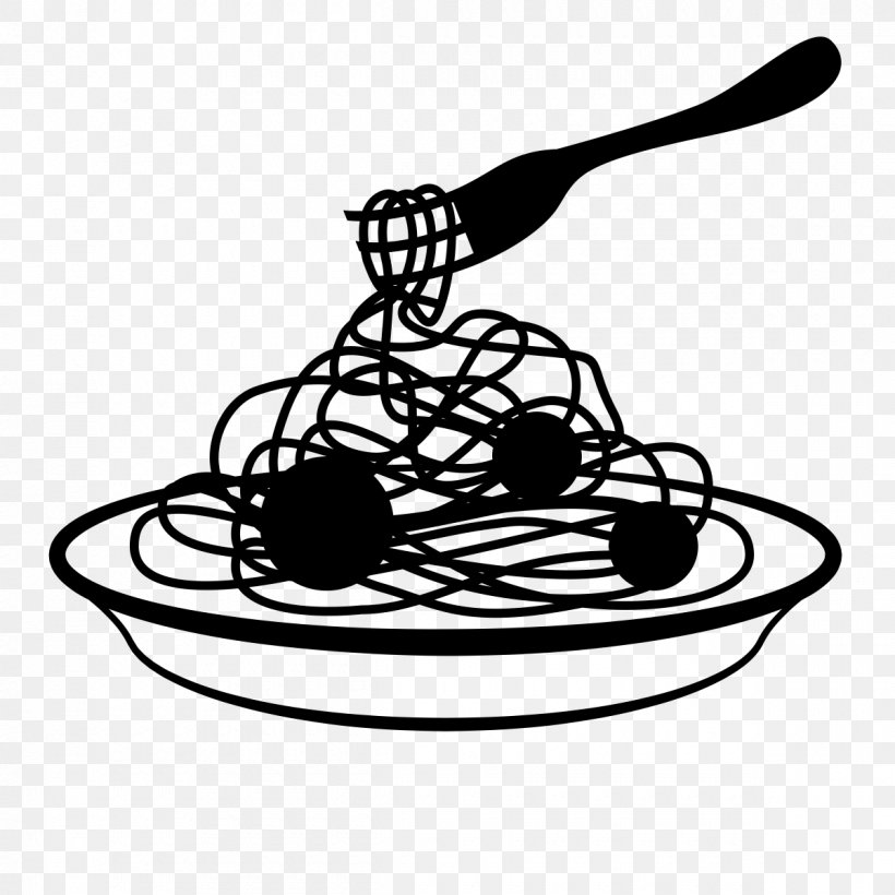 Pasta Spaghetti With Meatballs Al Dente, PNG, 1200x1200px, Pasta, Al Dente, Artwork, Black And White, Cookware And Bakeware Download Free