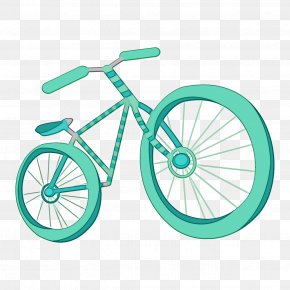 Bicycle Pedal Crankset - Watercolor Background Frame PNG