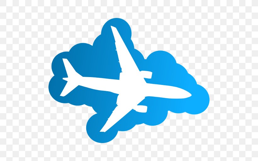 Airplane Sky Aircraft Clip Art, PNG, 512x512px, Airplane, Aircraft, Atmosphere Of Earth, Blue, Cloud Download Free