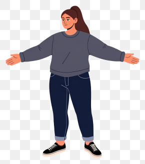 Woman Full Body - Casual Woman In Relaxed Pose PNG