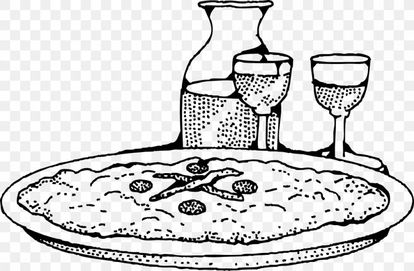 Pizza Italian Cuisine Wine Food Clip Art, PNG, 1000x656px, Pizza, Artwork, Black And White, Drinkware, Food Download Free