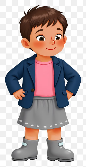 Preschool Girl - Child In Jacket And Boots PNG