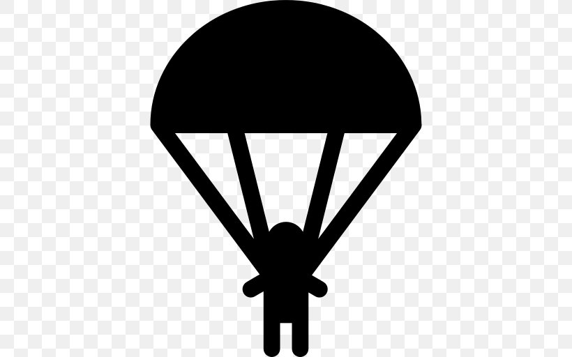 Parachute Logo, PNG, 512x512px, Parachute, Blackandwhite, Logo, Parachuting, Sports Download Free