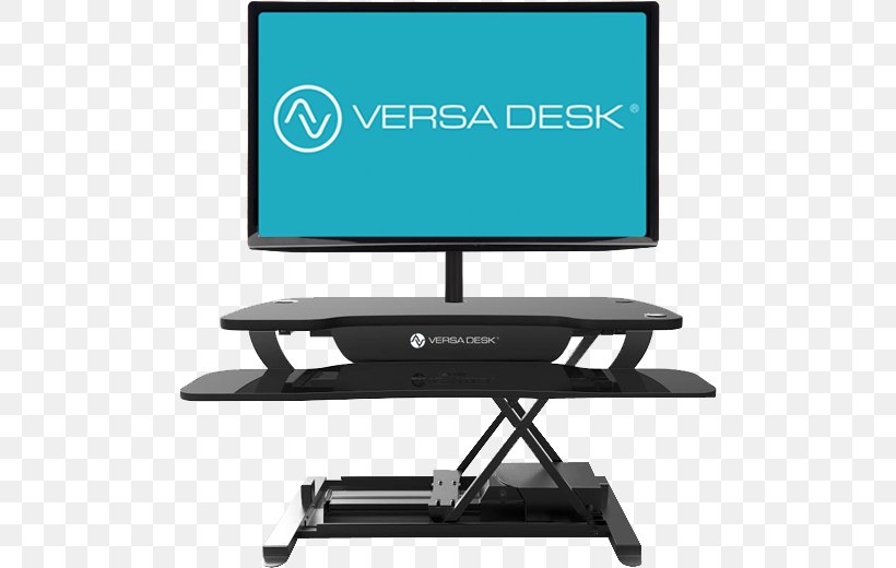 Computer Monitors VersaDesk Standing Desk Computer Desk, PNG, 492x520px, Computer Monitors, Business, Computer, Computer Desk, Computer Monitor Download Free