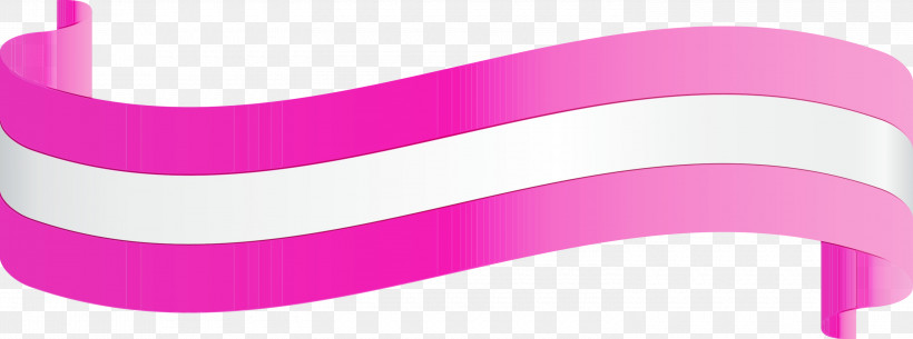 Pink Violet Line Purple Magenta, PNG, 3000x1117px, Ribbon, Headband, Line, Magenta, Paint Download Free