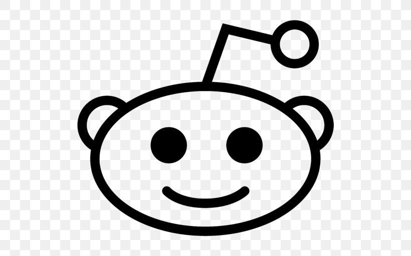Reddit Logo, PNG, 512x512px, Reddit, Black And White, Facial Expression, Happiness, Line Art Download Free