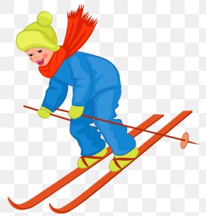 Cartoon Skiing - Skiing Cartoon Child Clip Art PNG
