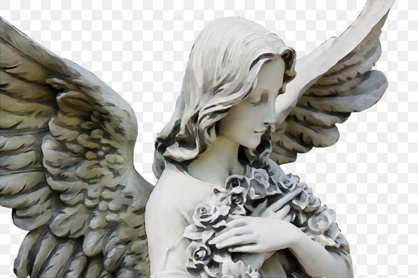 Statue Figurine Wing Sculpture Angel, PNG, 1280x853px, Watercolor, Action Figure, Angel, Classical Sculpture, Fictional Character Download Free