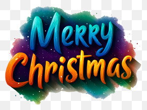 Vibrant Christmas - Merry Christmas Colorful Lettering PNG