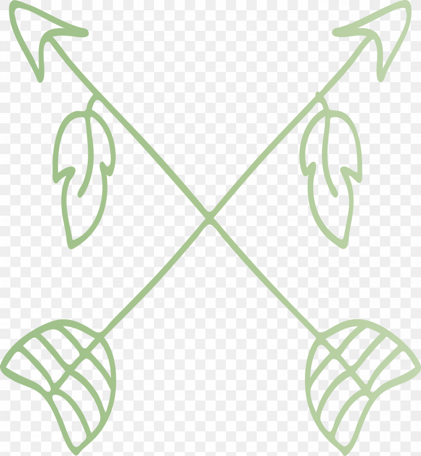 Boho Arrow, PNG, 2770x3000px, Boho Arrow, Green, Leaf, Line, Plant Download Free