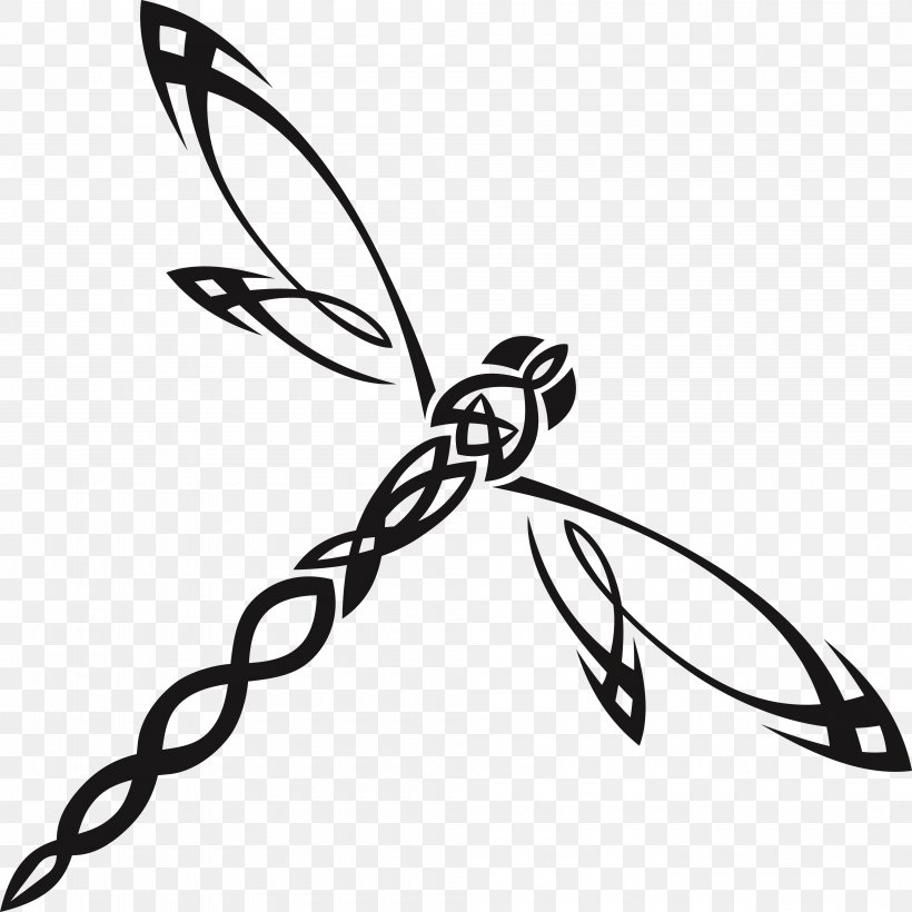 Dragonfly Insect Clip Art, PNG, 4000x4000px, Dragonfly, Autocad Dxf, Black And White, Insect, Line Art Download Free