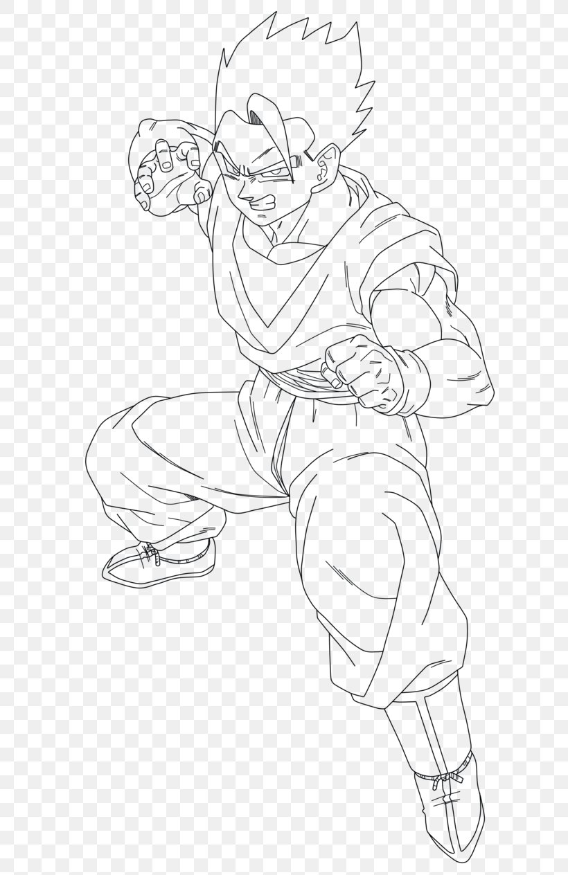 Gohan Goku Trunks Majin Buu Sketch, PNG, 632x1264px, Gohan, Arm, Art, Artwork, Black Download Free