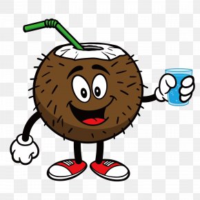 Cartoon Coconut - Juice Coconut Water Drink PNG