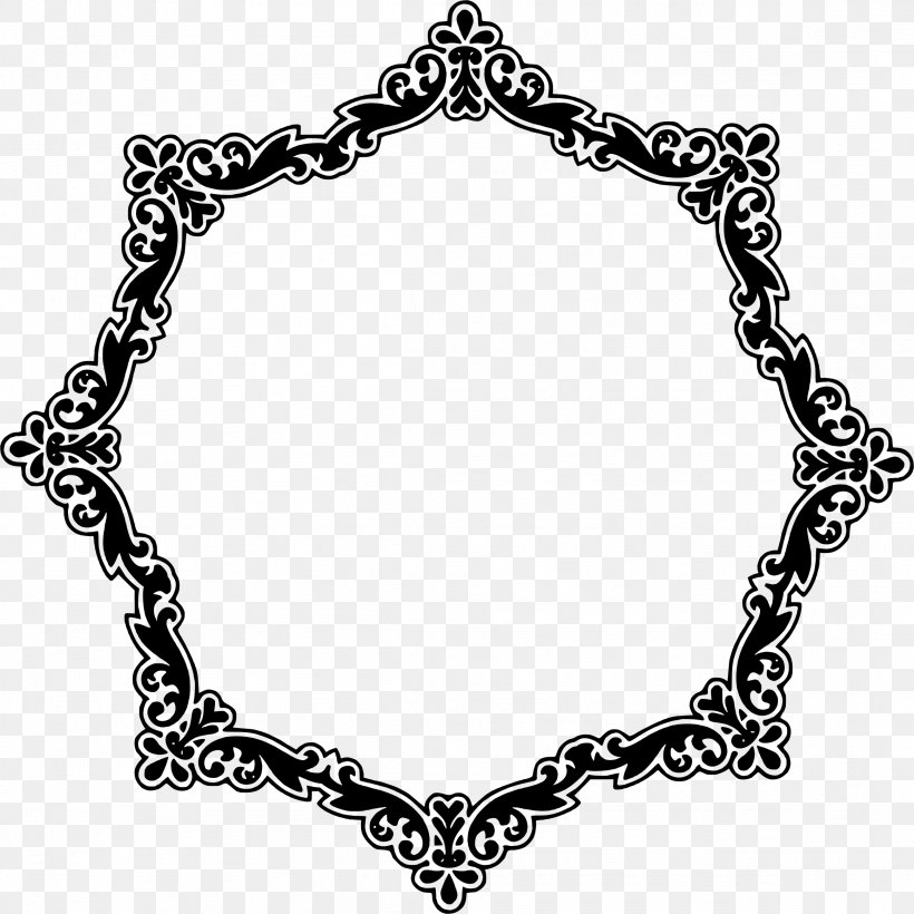 Picture Frames Clip Art, PNG, 2324x2324px, Picture Frames, Black And White, Body Jewelry, Chain, Drawing Download Free