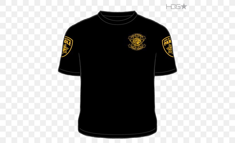 T-shirt Parole California Department Of Corrections And Rehabilitation Sleeve Jersey, PNG, 500x500px, Tshirt, Active Shirt, Black, Brand, California Download Free