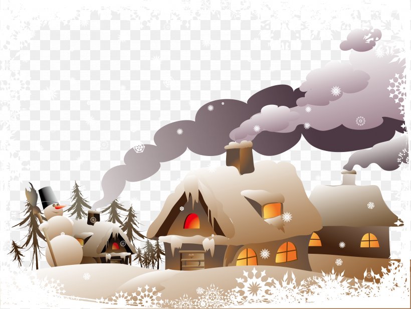 Winter Wallpaper, PNG, 3338x2508px, Winter, Christmas, Computer, Desktop Metaphor, Drawing Download Free