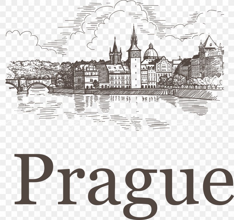Prague, PNG, 3310x3113px, Prague, Black And White, Brand, Czech Republic, Europe Download Free