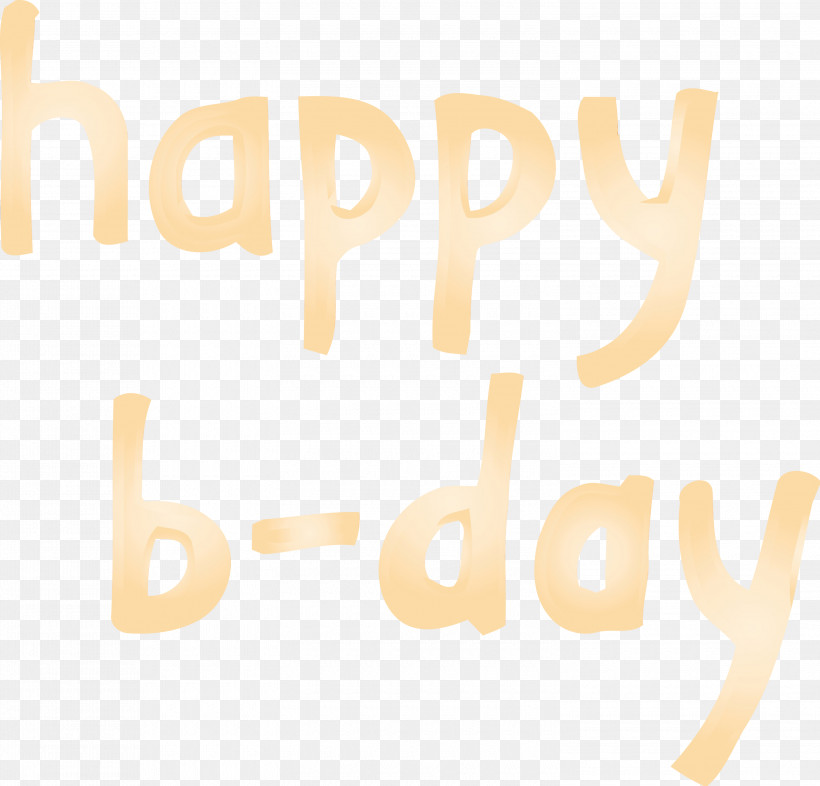Text Font Yellow Logo Beige, PNG, 3000x2878px, Happy B Day Calligraphy, Beige, Calligraphy, Logo, Paint Download Free
