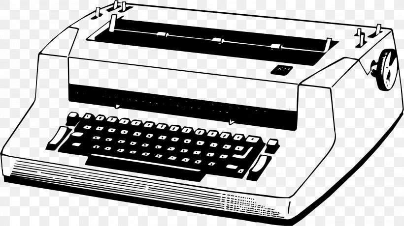 Typewriter Printer Electronics, PNG, 2795x1571px, Typewriter, Automotive Exterior, Black And White, Electronics, Machine Download Free
