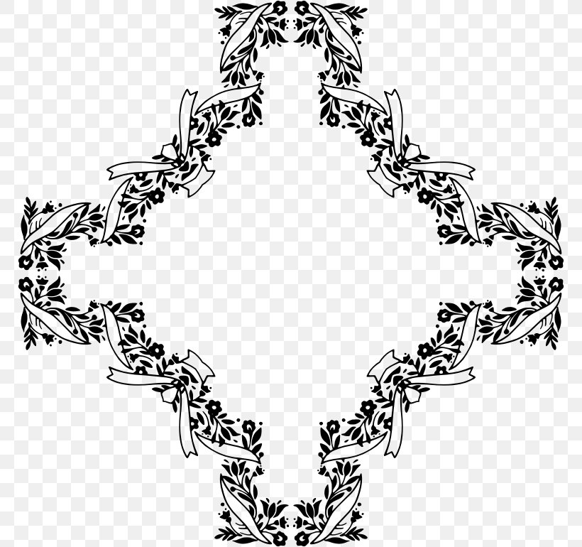 Floral Design Clip Art, PNG, 770x770px, Floral Design, Area, Black, Black And White, Body Jewellery Download Free