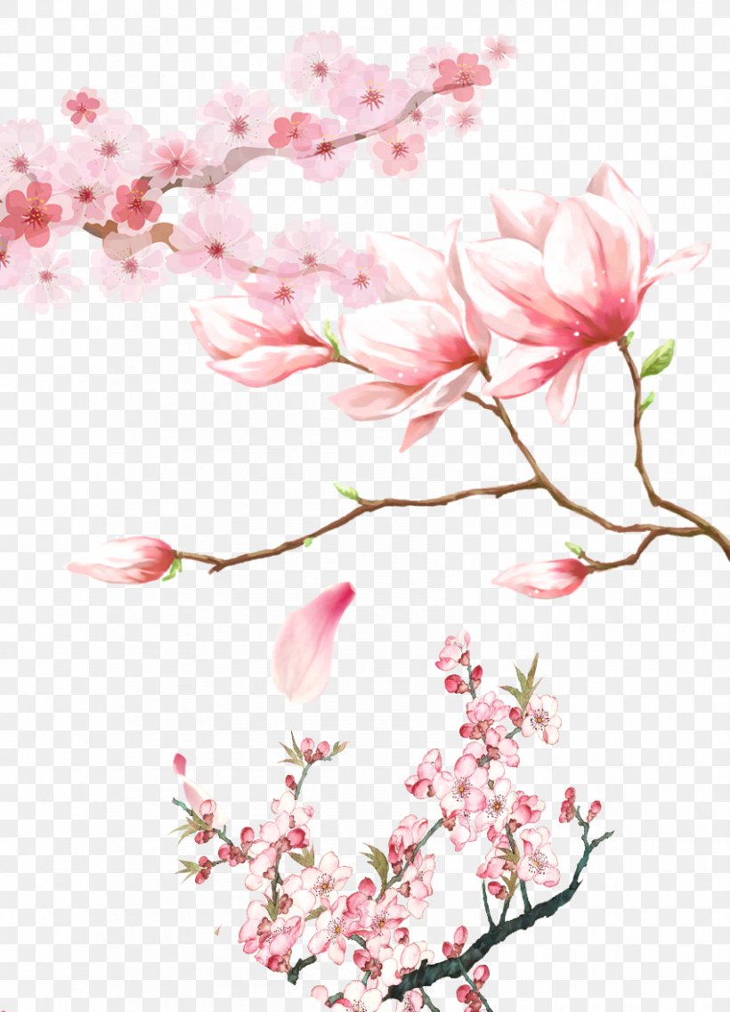Cherry Blossom Peach Blossom Red, PNG, 850x1178px, Cherry Blossom, Blossom, Branch, Flora, Floral Design Download Free