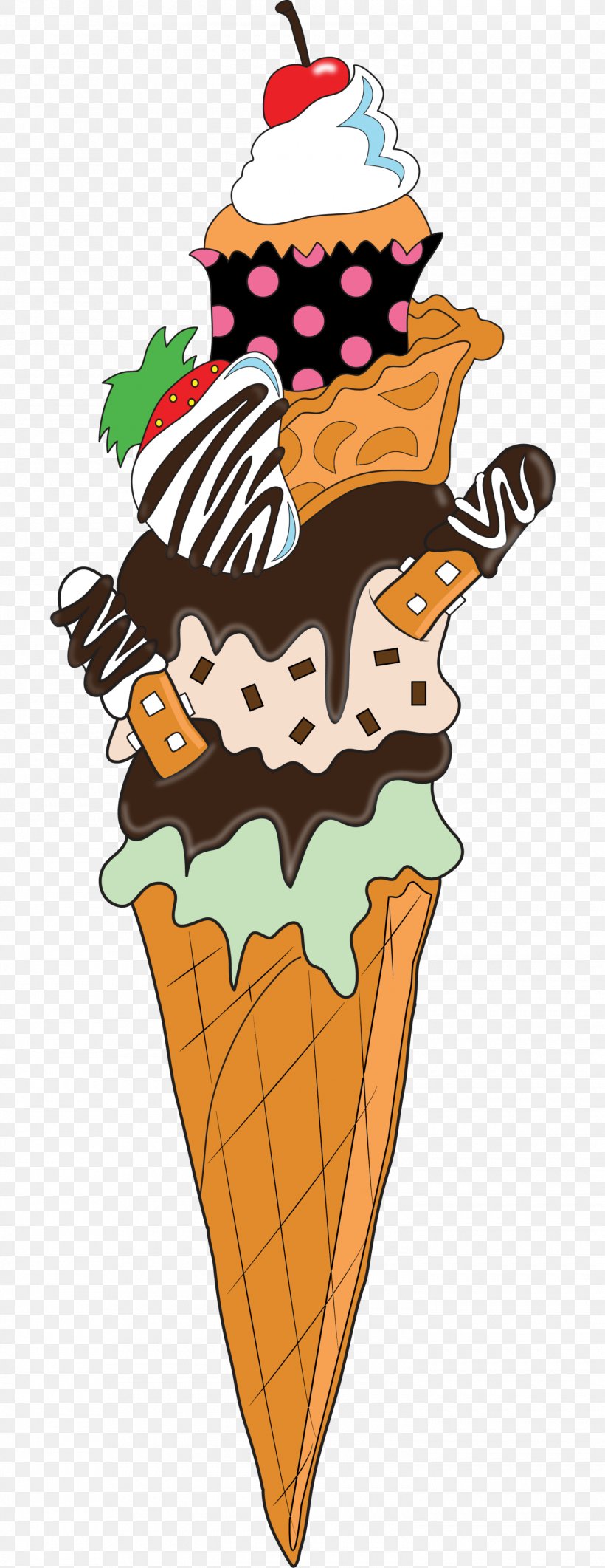 Sundae Clip Art Gift Ice Cream Cones Image, PNG, 1500x3885px, Sundae, Bake Sale, Baking Cup, Chocolate Ice Cream, Cone Download Free