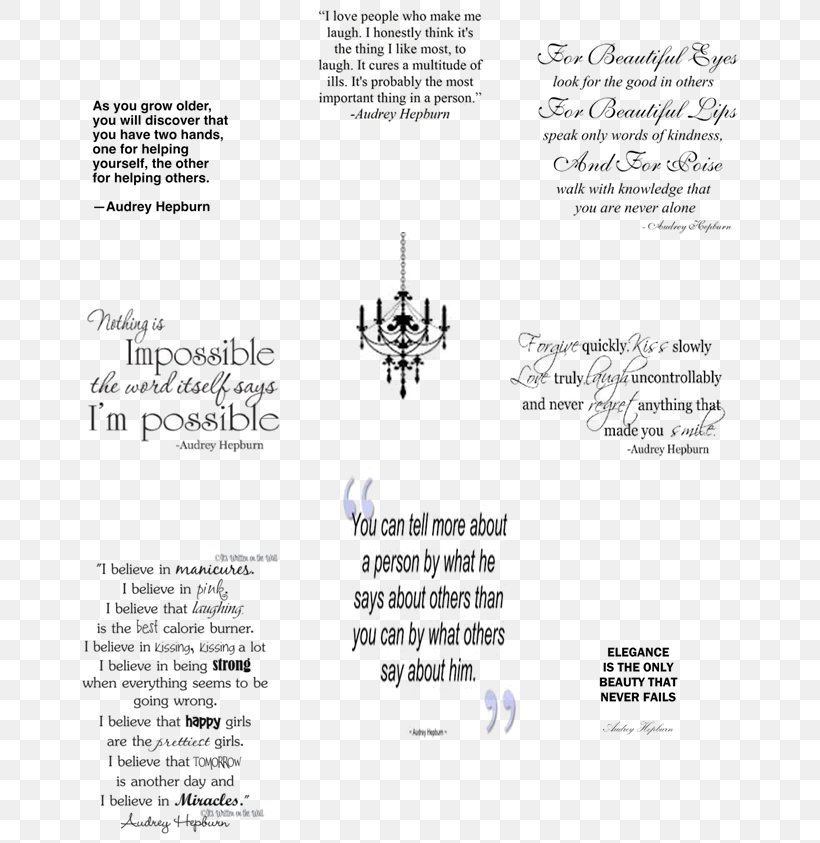 Document Decal White Saying Quotation, PNG, 678x843px, Document, Area, Audrey Hepburn, Black And White, Brand Download Free