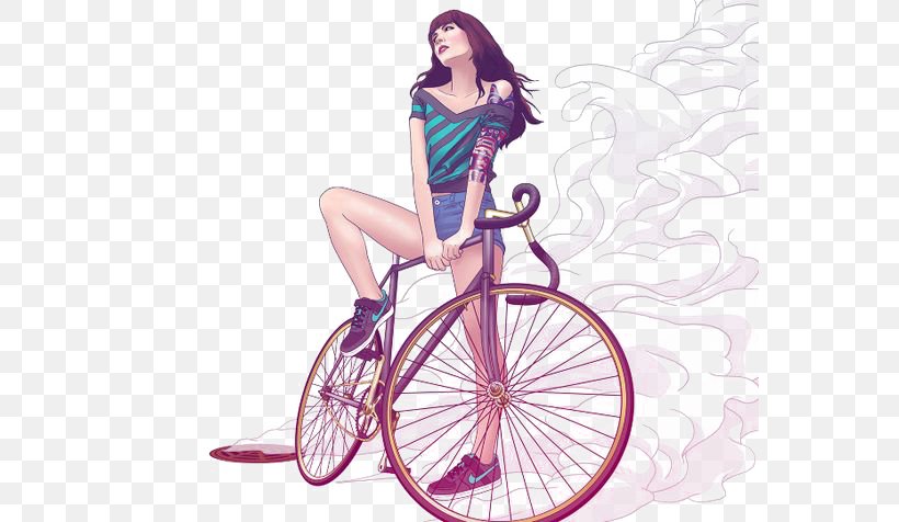 Fixed-gear Bicycle Drawing Illustration, PNG, 564x476px, Watercolor, Cartoon, Flower, Frame, Heart Download Free