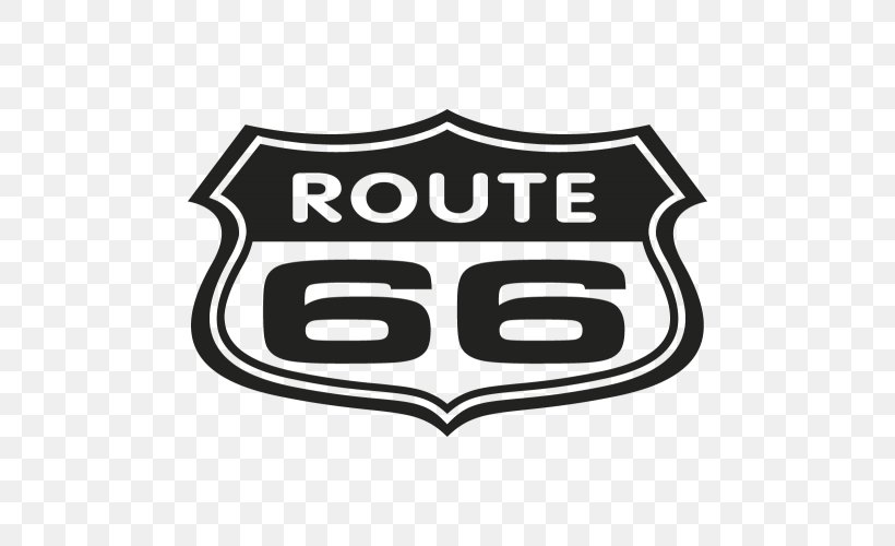 U.S. Route 66 In Arizona Logo Label, PNG, 500x500px, Us Route 66, Area, Black, Black And White, Brand Download Free