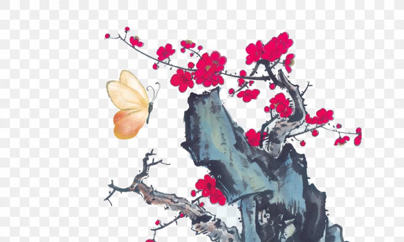 Ink Wash Painting Chinese Painting Bird-and-flower Painting, PNG, 1000x600px, Ink Wash Painting, Art, Bamboo, Birdandflower Painting, Blossom Download Free