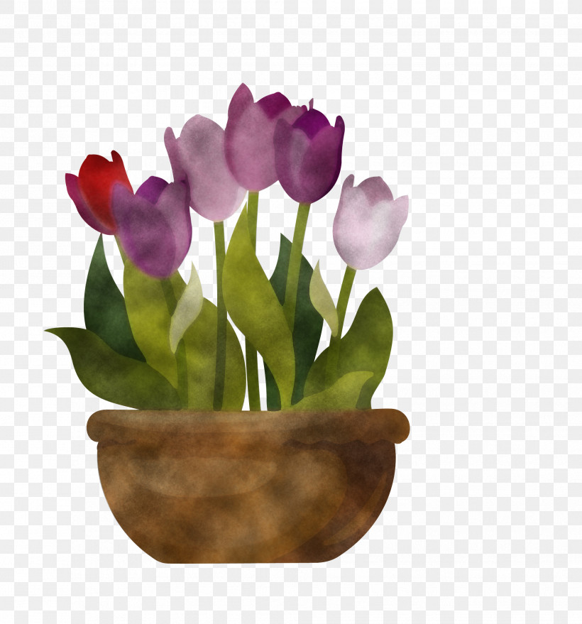 Flower Tulip Flowerpot Violet Purple, PNG, 2063x2213px, Flower, Crocus, Cut Flowers, Cyclamen, Flowerpot Download Free