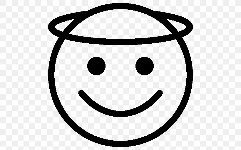 Smiley Emoticon Emoji Angel, PNG, 512x512px, Smiley, Angel, Area, Black And White, Devil Download Free