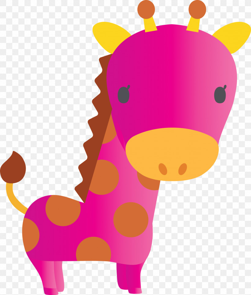 Giraffe Pink Giraffidae Cartoon Snout, PNG, 2557x3000px, Giraffe, Animal Figure, Cartoon, Giraffidae, Magenta Download Free