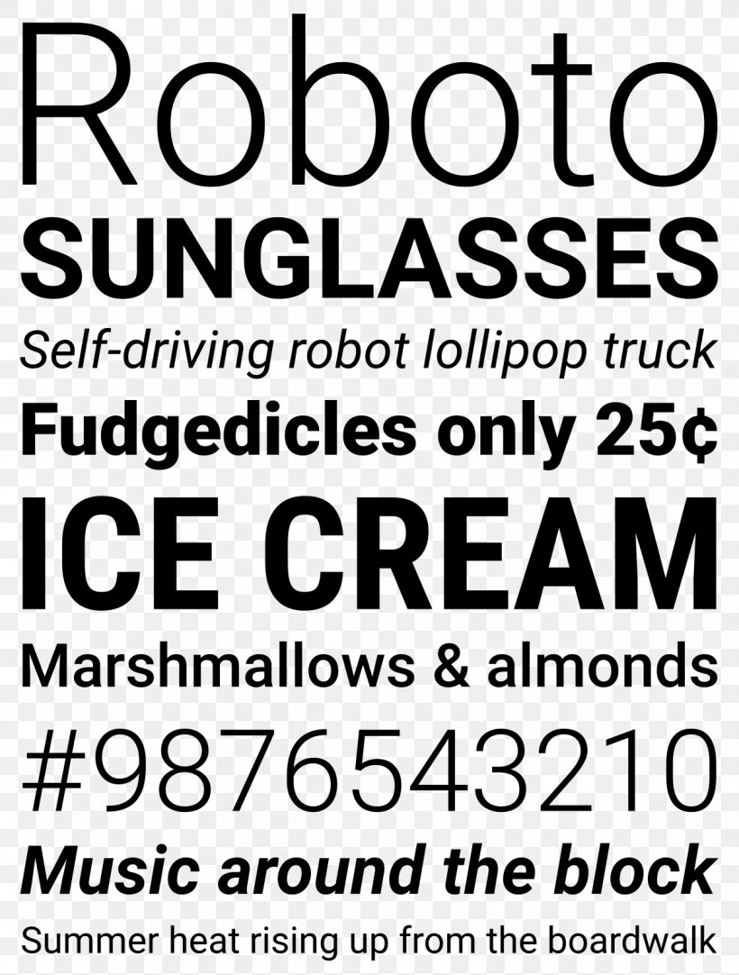 Roboto Typeface Sans-serif Android Font, PNG, 1200x1584px, Roboto, Android, Area, Black And White, Brand Download Free