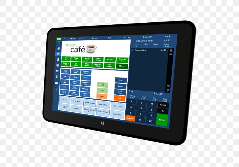 Tablet Computers Point Of Sale Computer Software Restaurant Management Software Sales, PNG, 550x575px, Tablet Computers, Communication, Computer, Computer Accessory, Computer Monitor Download Free