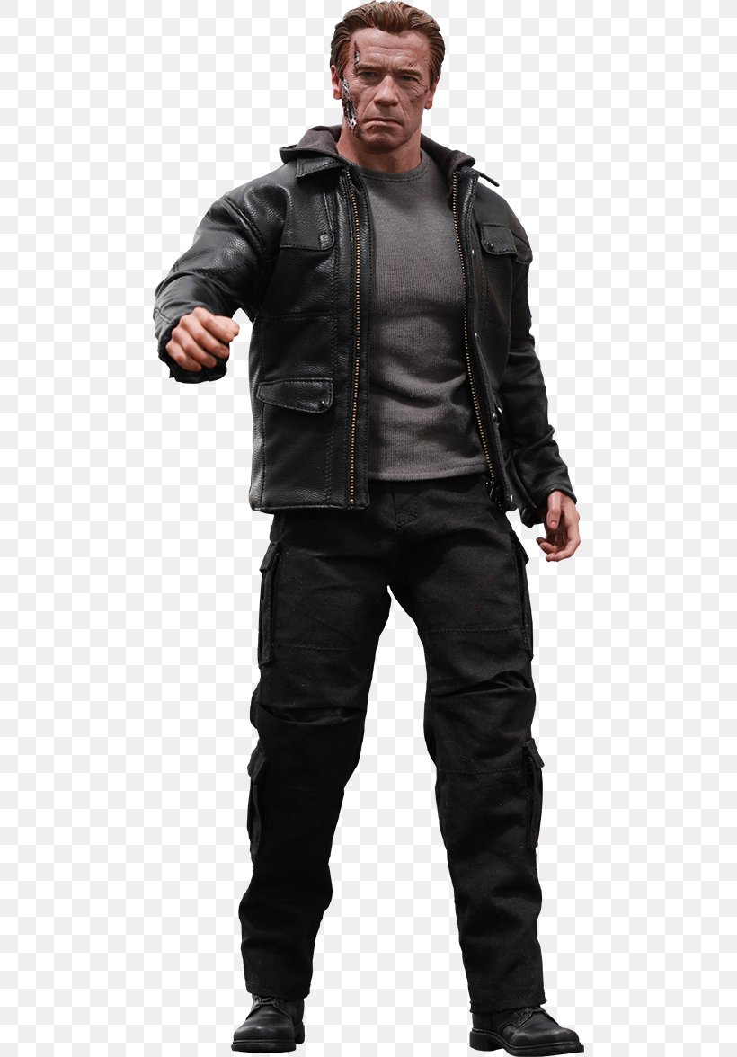 Arnold Schwarzenegger Terminator Genisys John Connor Hot Toys Limited, PNG, 480x1176px, 16 Scale Modeling, Arnold Schwarzenegger, Action Toy Figures, Hot Toys Limited, Jacket Download Free