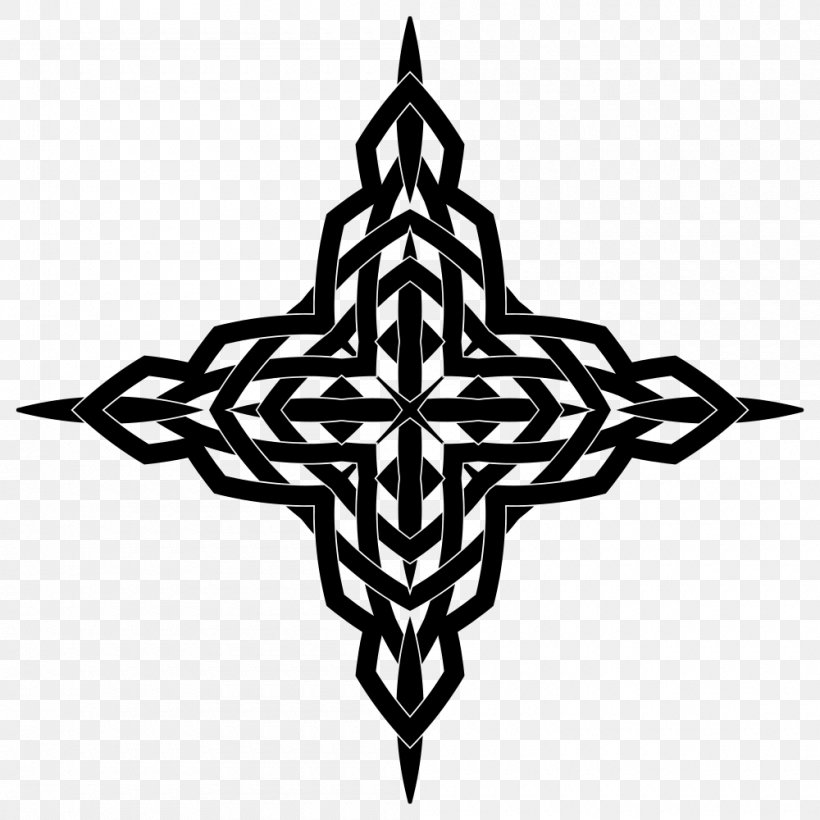 Geometry Cross Clip Art, PNG, 1000x1000px, Geometry, Black And White, Cross, Drawing, Leaf Download Free
