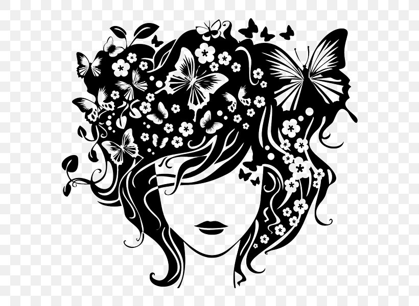 Hairdresser Wall Decal Birthday Beauty Parlour, PNG, 600x600px, Hairdresser, Art, Beauty Parlour, Birthday, Black And White Download Free