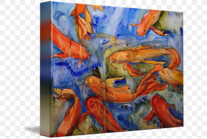 Koi Watercolor Painting Art Canvas, PNG, 650x552px, Koi, Animal Source Foods, Art, Artist, Canvas Download Free