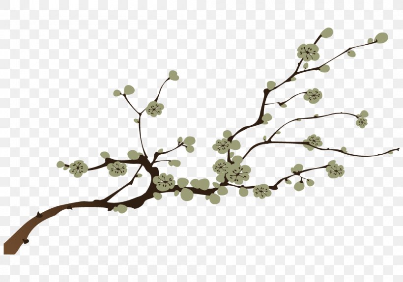 Branch Paper Flower Tree Twig, PNG, 1000x700px, Branch, Blossom, Cherry Blossom, Drawing, Flora Download Free