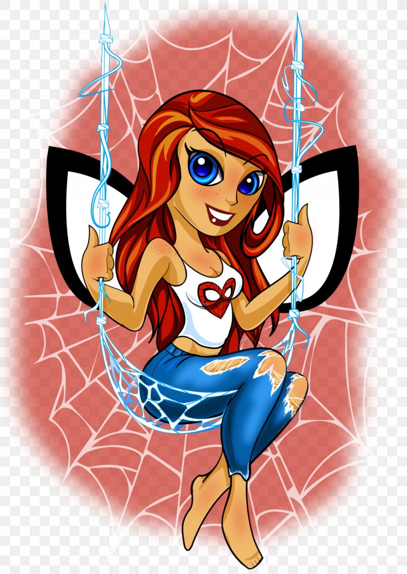 Mary Jane Watson Spider-Man T-shirt Art, PNG, 1024x1446px, Watercolor, Cartoon, Flower, Frame, Heart Download Free