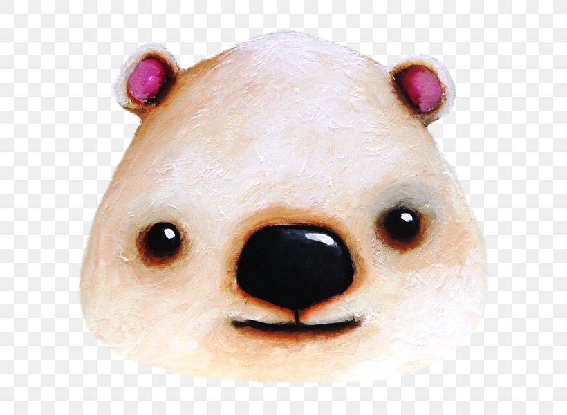 Polar Bear Stuffed Animals & Cuddly Toys Art Canvas, PNG, 600x600px, Polar Bear, Art, Bear, Canvas, Carnivoran Download Free