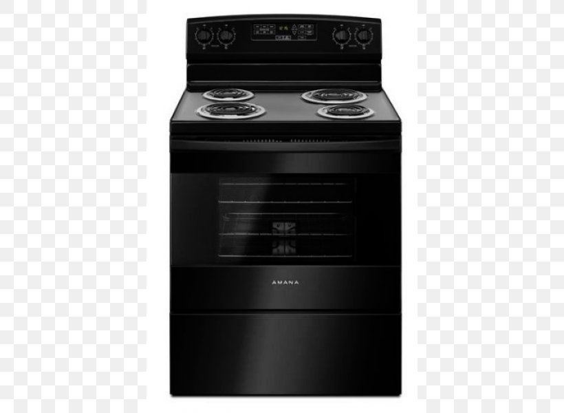 Electric Stove Cooking Ranges Self-cleaning Oven Home Appliance, PNG, 600x600px, Electric Stove, Amana Corporation, Black And White, Cleaning, Convection Download Free