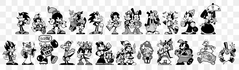 Sonic The Hedgehog Tails Tasmanian Devil Popeye Cartoon, PNG, 2902x850px, Sonic The Hedgehog, Archie, Archie Comics, Art, Black And White Download Free