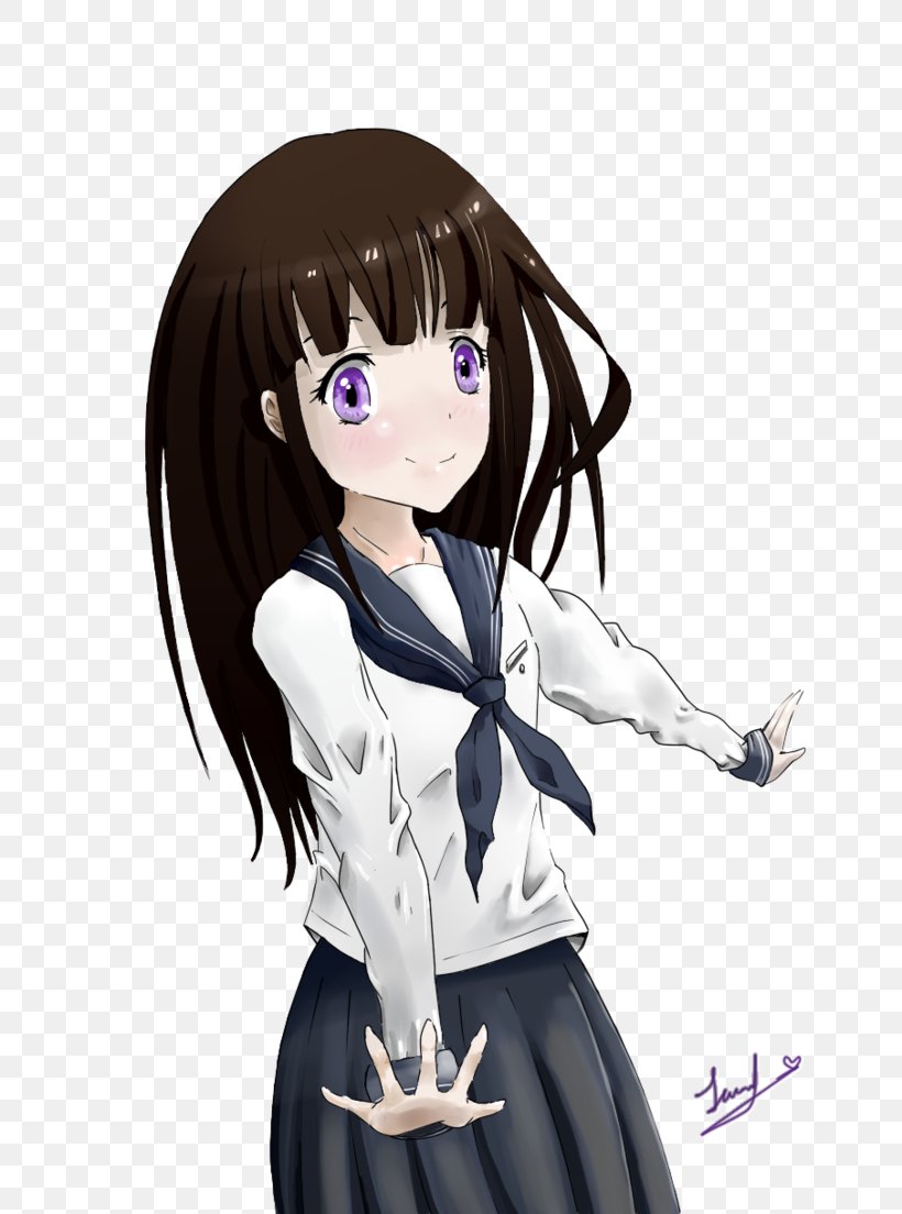 Drawing Hyouka Eru Chitanda DeviantArt, PNG, 724x1104px, Watercolor, Cartoon, Flower, Frame, Heart Download Free