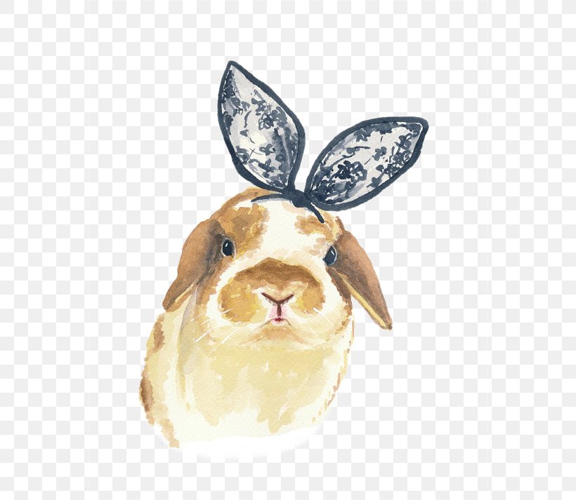Easter Bunny Rabbit Watercolor Painting Illustration, PNG, 570x713px, Easter Bunny, Art, Color, Domestic Rabbit, Drawing Download Free